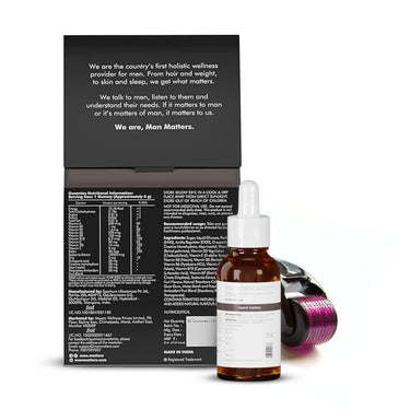 Man Matters Ultimate Beard Growth Kit With Beard Serum, Beard Gummies & Advance Derma Roller | With 4% Anagain, 1% Rosemary, Biotin | For Beard Growth & Nourishment | SLS & Alcohol Free, 100% Vegan